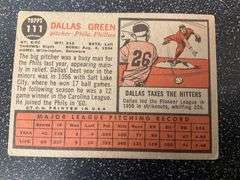 1962 Topps Dallas Green Baseball Card #111 – Philadelphia Phillies