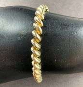 Gold Tone Bracelet Made In Italy 9.7 grams Sterling Silver size 8"