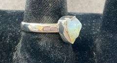 Sterling silver rough opal ring size 7.5