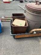 Plastic Bin with Trashcans and Planter Dolly