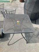 Square Mesh Metal Side Table, 28”x28”