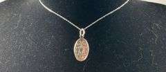 Sterling silver religious necklace 18in