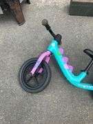 Foot-Powered Kids Balance Bike with Blue and Purple Frame