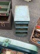 Two Metal Toolboxes, Four-Drawer Organizer, and Fishing Toolbox