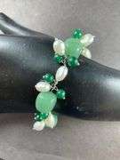 Multi gemstone 7.25in stainless bracelet