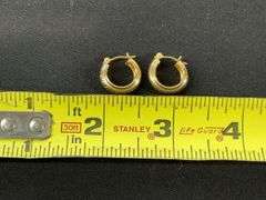 14k yellow gold hoop earrings tested and weighs 1 grams