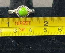 Sterling silver green turquoise ring size 7