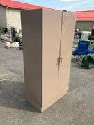 Two-Door Metal Cabinet With Shelf, 63”H x 30”L x 19”W