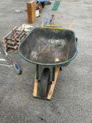 True Temper Wheelbarrow with Two Handles and Pneumatic Wheel