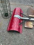 Bird Feeder with Squirrel Guard Cage and Assorted Long-Handle Garden Tools