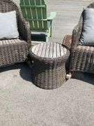 3-Piece Wicker Set With Two Rocking Chairs and Round Table