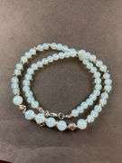 20in opalite beaded necklace silvertone