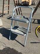 Gray Two-Step Ladder with 21″ Height to Top Step