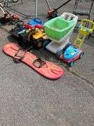 Kids Toy Lot with Ride-On Vehicles and Plastic Accessories