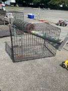 Two-Door Wire Pet Cage with Plastic Liner, 35”Lx22”Wx24”H