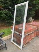 Glass Front Storm Door with Brass Handle, 80″Hx32″W