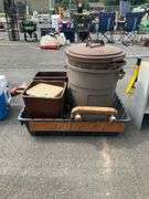 Plastic Bin with Trashcans and Planter Dolly