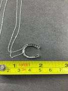 Sterling silver horseshoe pendant necklace 18in