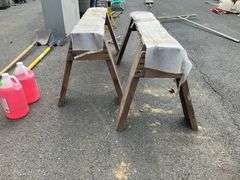 Wooden Sawhorses, 46”L x 20”