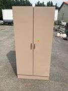 Two-Door Metal Cabinet With Shelf, 63”H x 30”L x 19”W