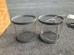Metal Mesh Minnow Trap Buckets with Rope Handles