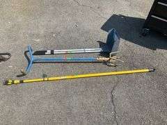 Garden Claw, Rake/Scoop Set, and Light Bulb Grabber Lot
