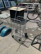 Folding Wire Cart with Four Wheels