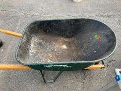 True Temper Wheelbarrow with Two Handles and Pneumatic Wheel