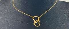 Gold over sterling silver interlocking heart necklace 18in