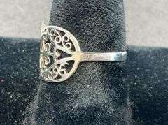 Sterling silver size 6 Hamsa ring 1.34g