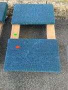 Padded Floor Dolly with Blue Carpet Covering, 32” x 19”
