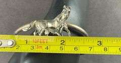 Large Cuff Bracelet With Horses 26.8 grams Sterling Silver size 2" Mexico