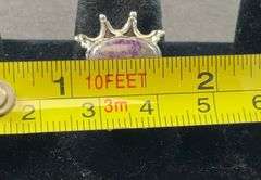 Sterling silver purpurite ring size 8