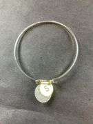 Bangle Bracelet With Clasp Two Charms