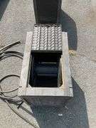 Suncast Resin Wicker-Style Hose Reel Box with Integrated Storage