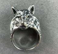 Wolf head size 11 silvertone ring
