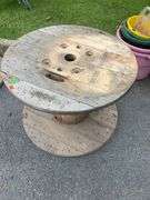 Wooden Spool, 36-Inch Diameter x 25-Inch Height