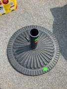 Round Umbrella Base with Ribbed Design and Adjustable Pole Holder