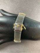 Bracelet Made In Thailand With Blue Topaz Like Stones 22.1 grams Sterling Silver size 7"