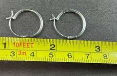 Sterling silver French lock 18mm hoop earrings 1.13g