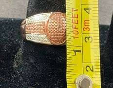 Diamond accent dome ring rose gold plated size 8