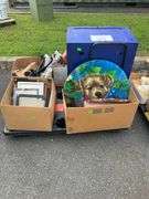Household Items, Including Framed Pictures, Vacuum, and Decorative Pieces