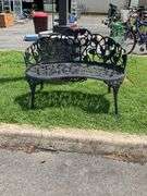 Aluminum Grapevine-Themed Garden Seat