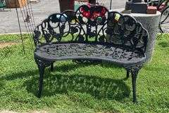 Aluminum Grapevine-Themed Garden Seat