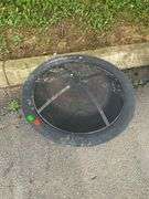 Round Metal Fire Pit with Mesh Top, 22-Inch Diameter
