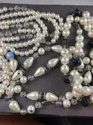 Costume Jewelry, 4 Necklaces With Pearls (Faux )Large And Small Beads