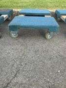 Padded Floor Dolly with Carpeted Platform and Casters, 32” x 19”
