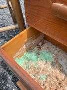 Mold-Affected Furniture Including Stools, Side Cabinet, and Shelving Unit, salvage rights to lot will be kept outside, From the Estate of George R. Rotenberry.