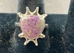 Sterling silver purpurite ring size 8
