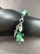 Multi gemstone 7.25in stainless bracelet